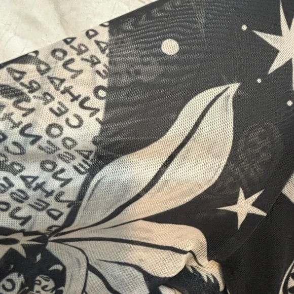 FARM RIO NWT Black & White Cerrado Sky Tulle Dress - Picture 3 of 6